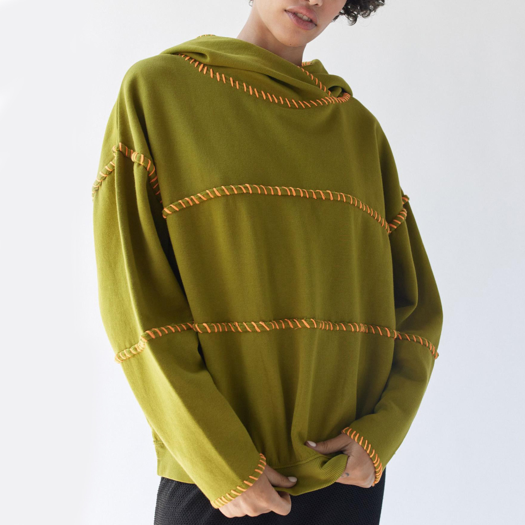 Oversized Stitching Blanket Sweater Hoodie
