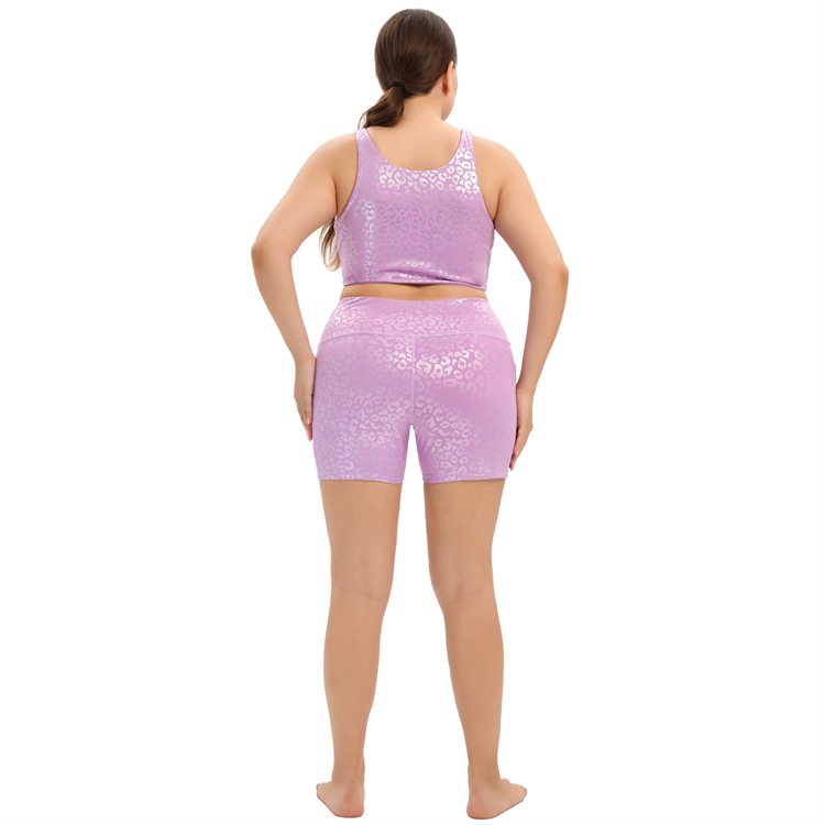 Plus size pink Recyclable shorts sets