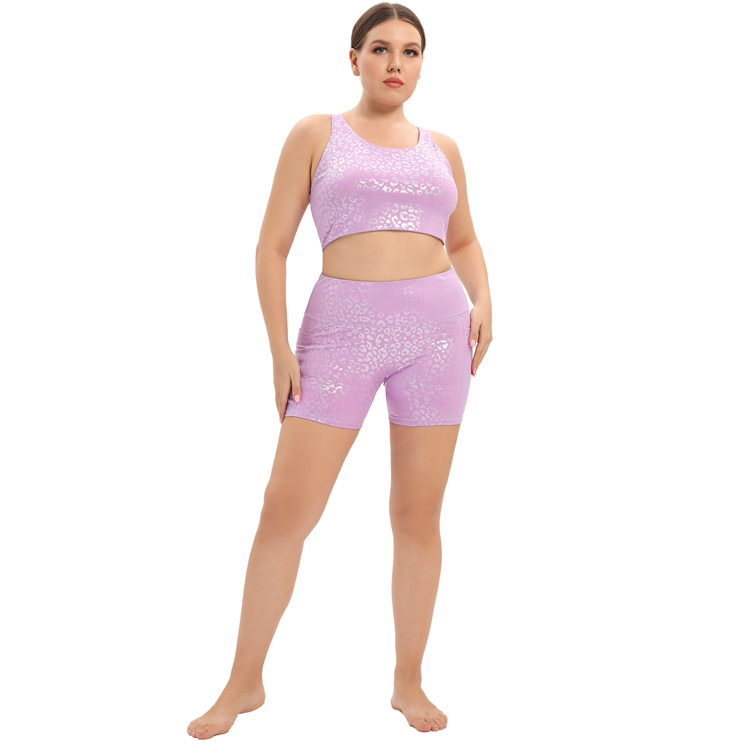 Plus size pink Recyclable shorts sets