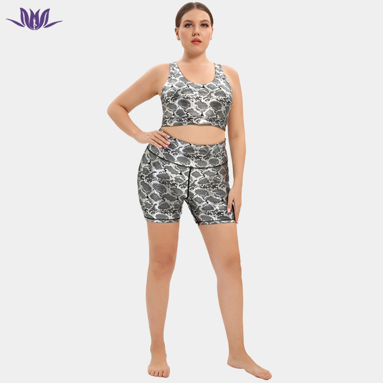 Big size snakeskin print Yoga sets