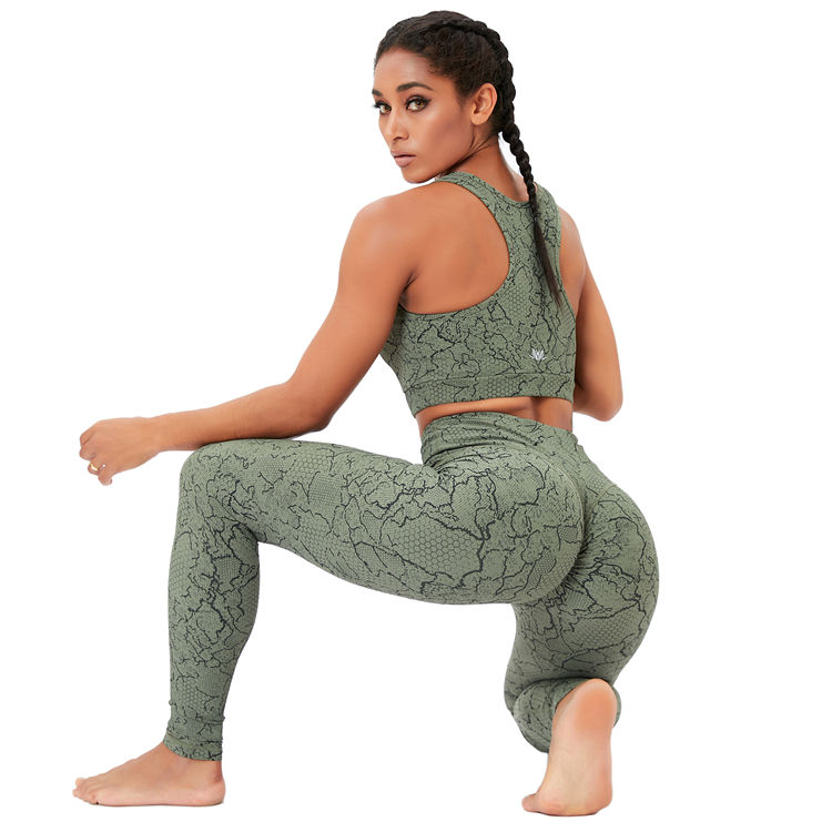 Snakeskin Digital Print Yoga Sets