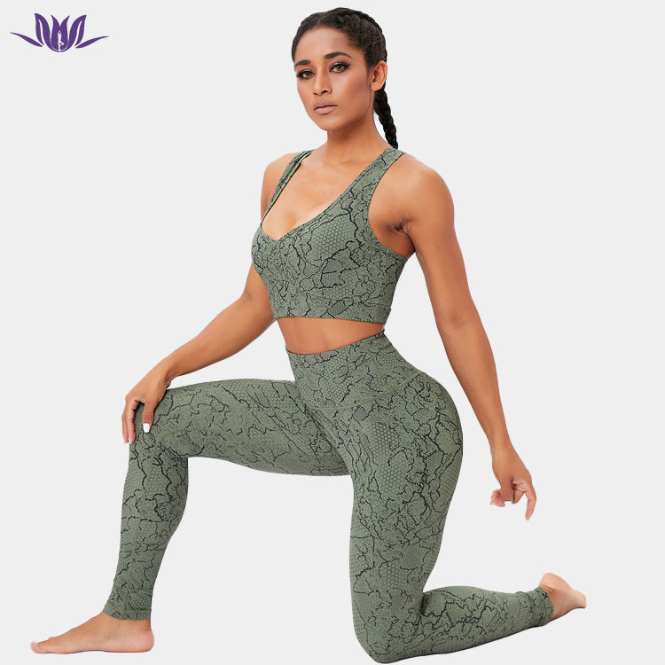 Snakeskin Digital Print Yoga Sets