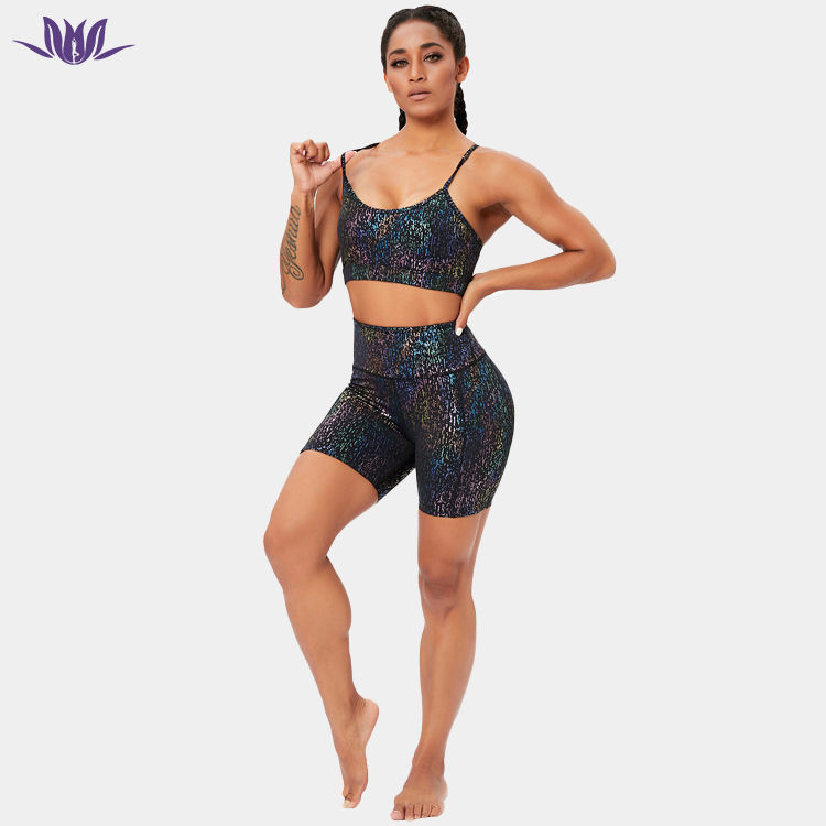 Embossed Print 2 Piece Yoga Sets