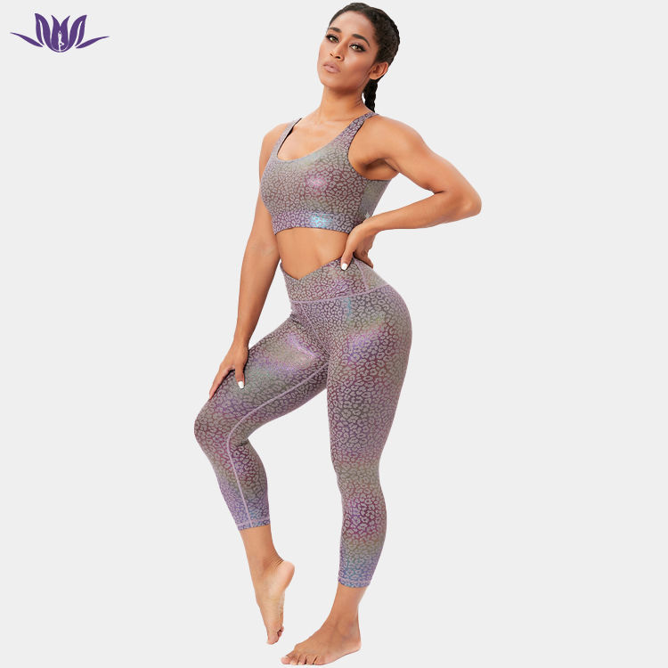 Leopard Embossed Workout Leggings Sets