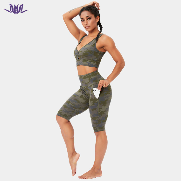 Camo Print Women 2 Piece Gym Set