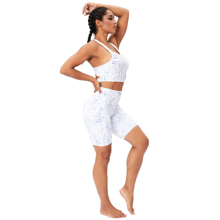 Sublimation Yoga Set High Waist Shorts