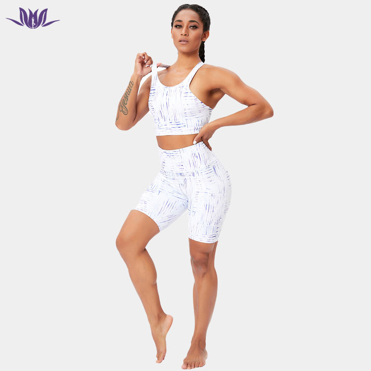 Sublimation Yoga Set High Waist Shorts