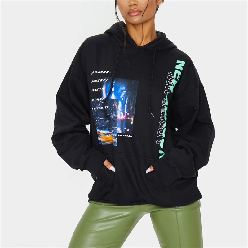 Street style Cotton Unisex Print Hoodies