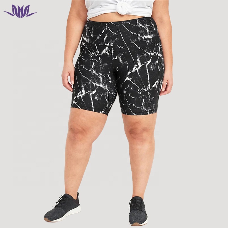 Sublimation Plus Size Yoga Shorts With Pockets