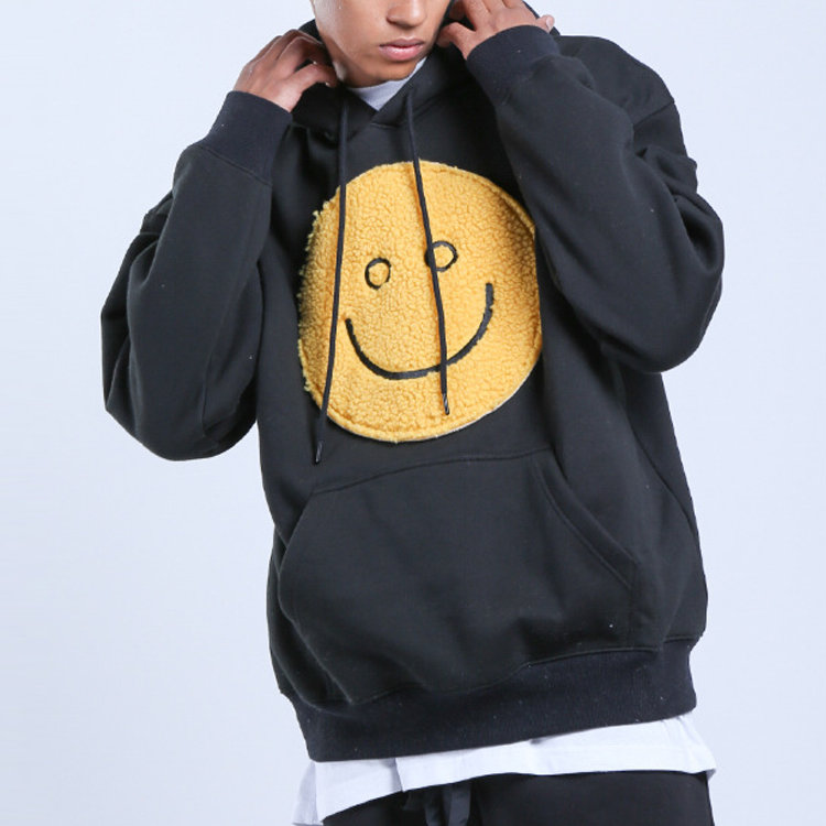 Smile towel embroidery Street Hoodies