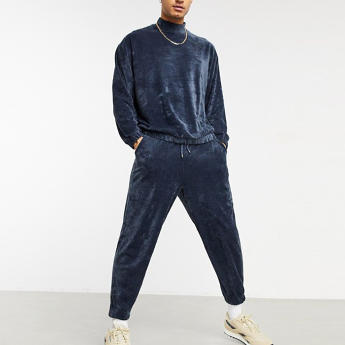 Winter Crew Neck Velvet Tracksuit