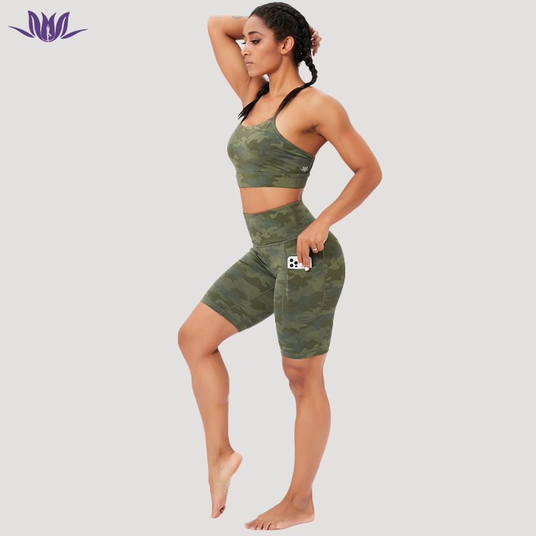 Camo Shorts Soports Yoga Set