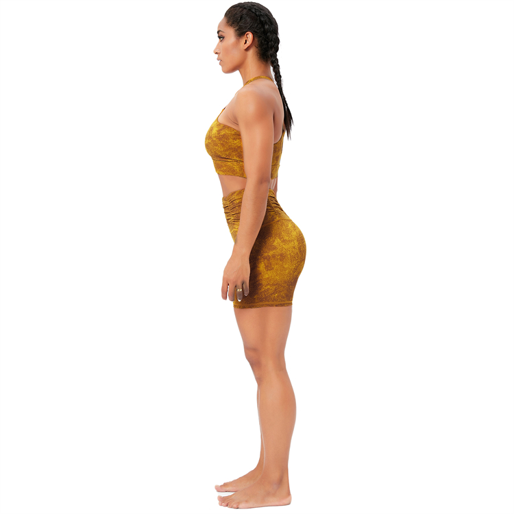 scrunch waist Shorts Yoga Set