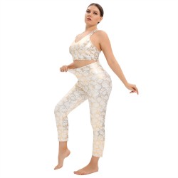 plus size gold yoga sets