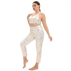 plus size gold yoga sets