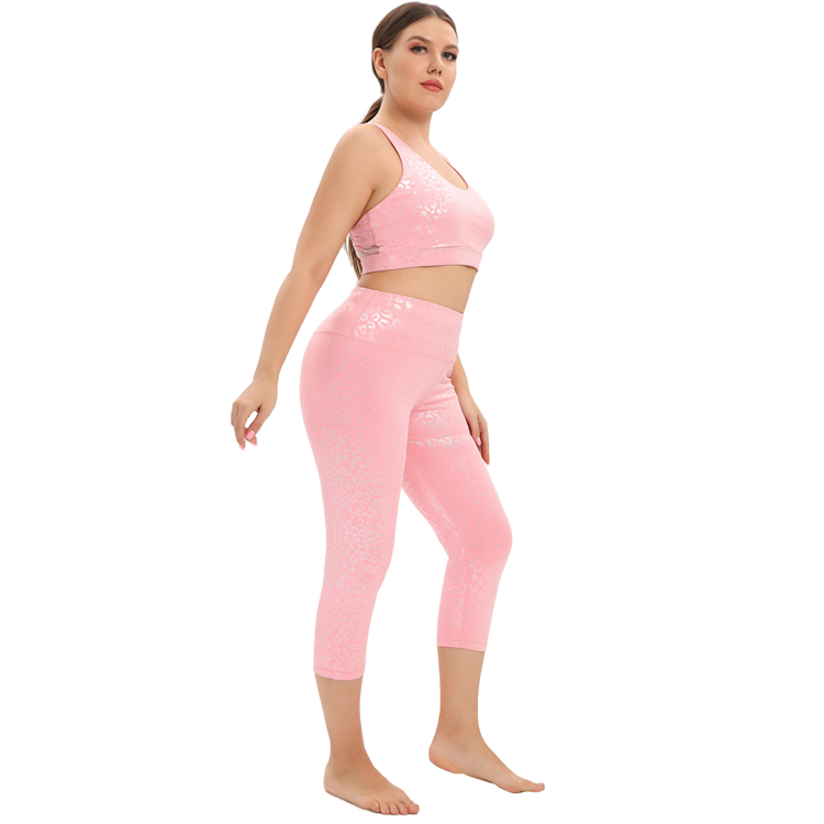 Plus size pink emboss sports wear