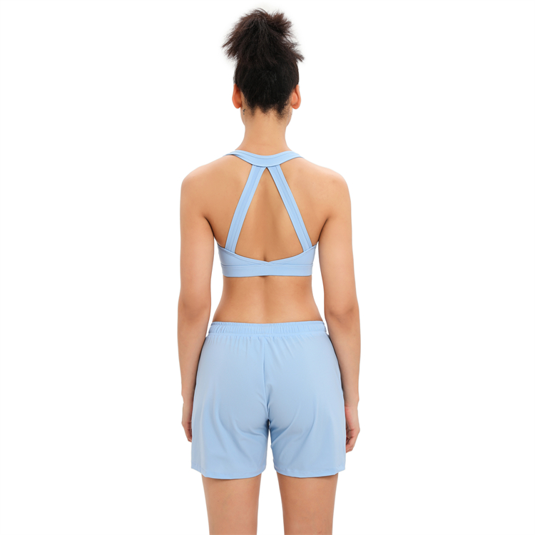 zipper sports yoga bra shorts sets