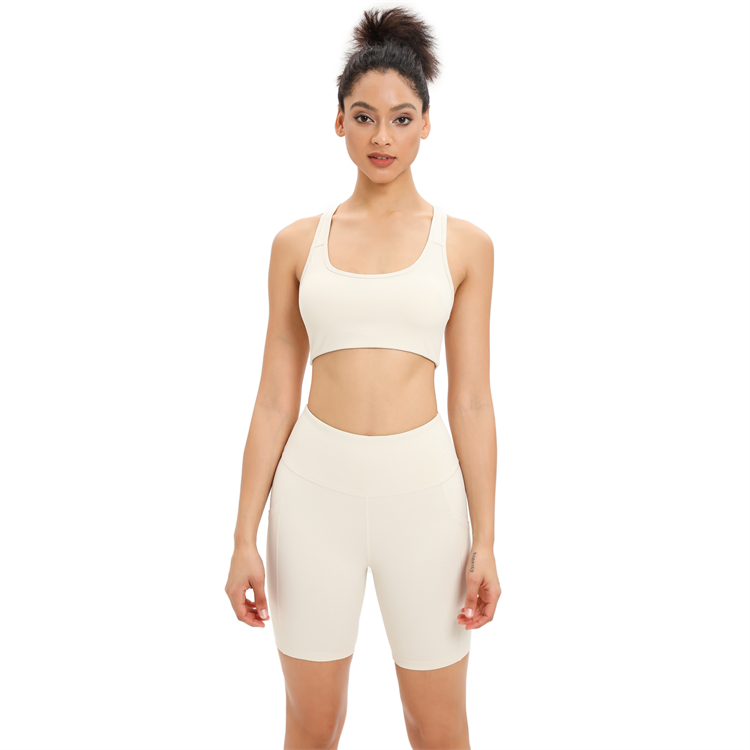 solid color custom yoga shorts sets