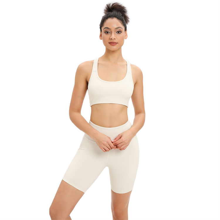 solid color custom yoga shorts sets