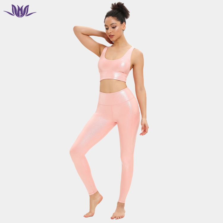 embossed pink sports gym wear sets