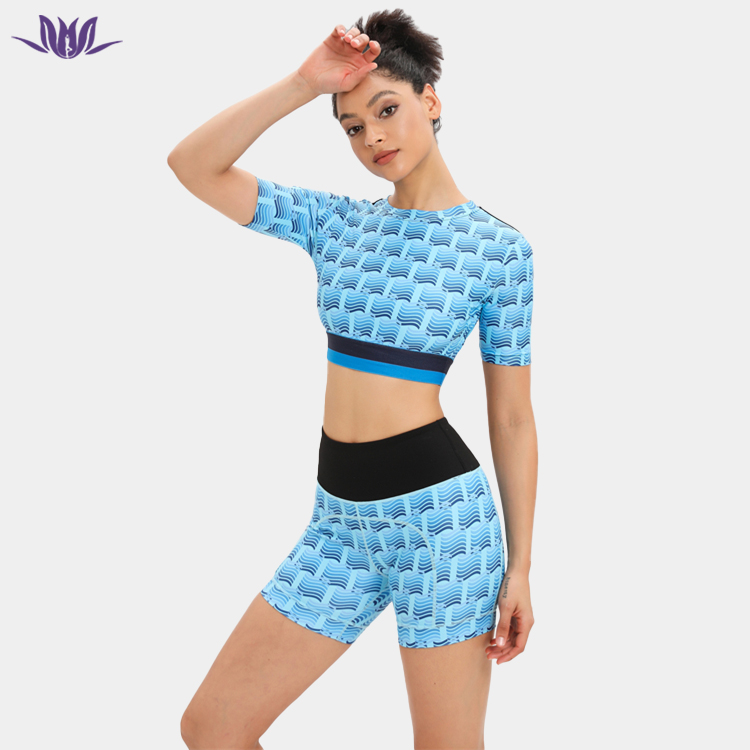 Digital print yoga shirts and shorts