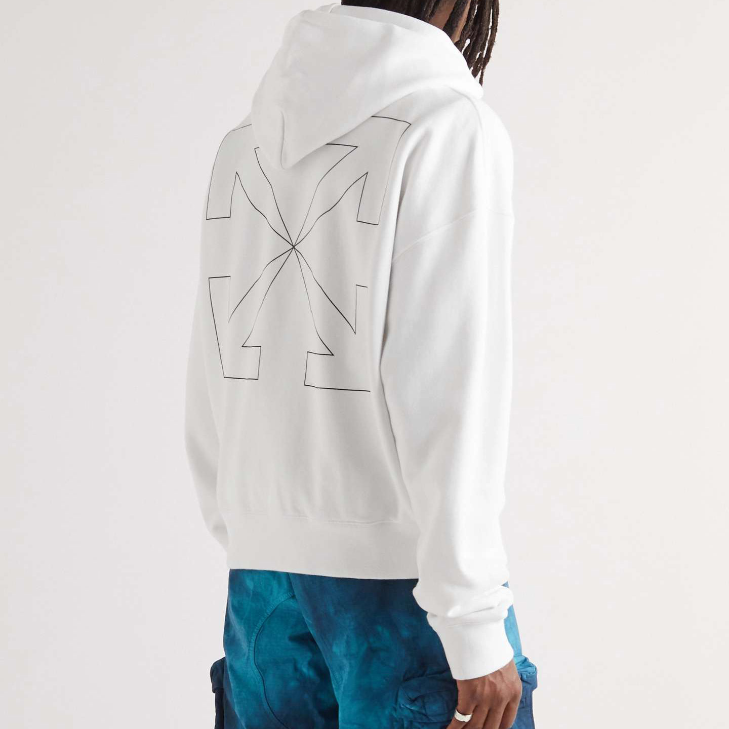 Back Printing Graphic White Hoodies