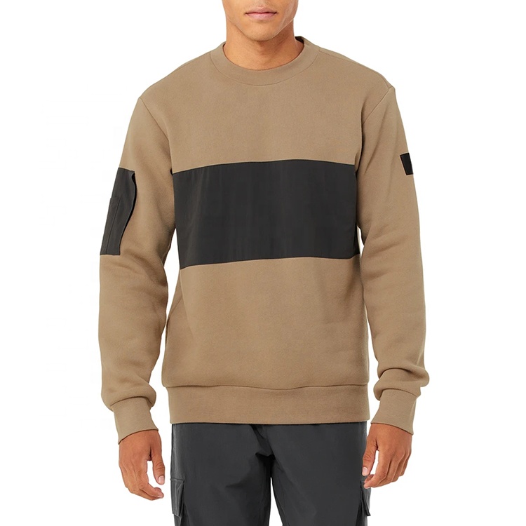 Men Casual Crewneck Colorblock Sweatshirt