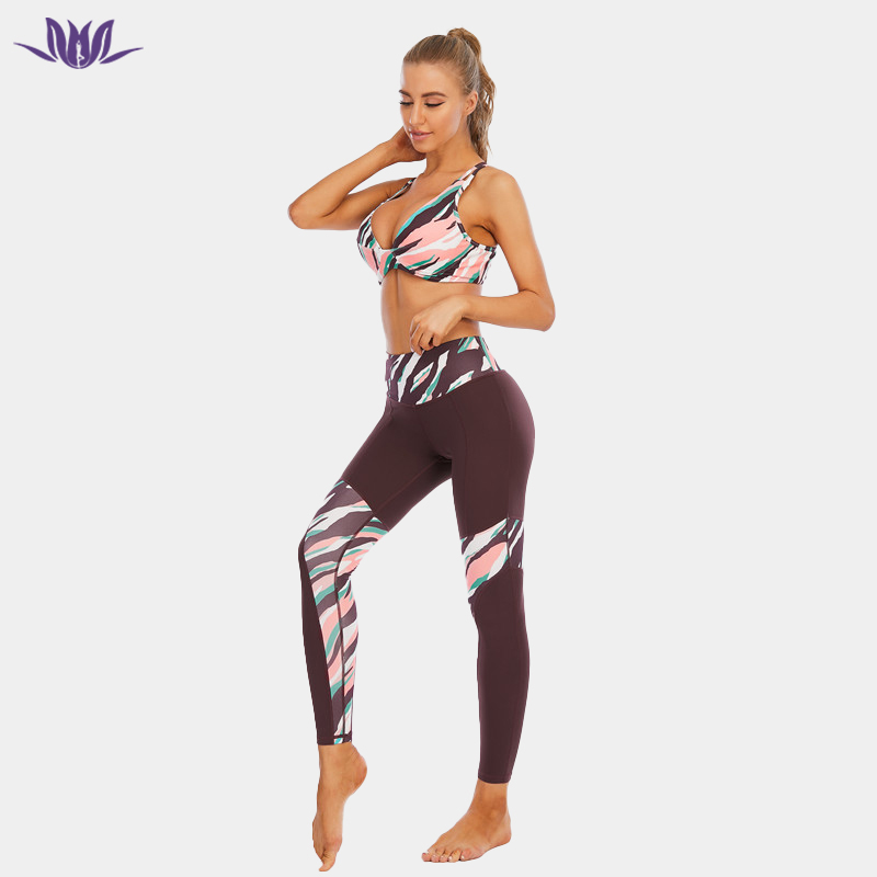 Women 2 Piece Printed Exercise Outfits