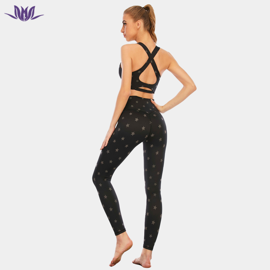 Sublimation Printed Star Nylon Yoga Set