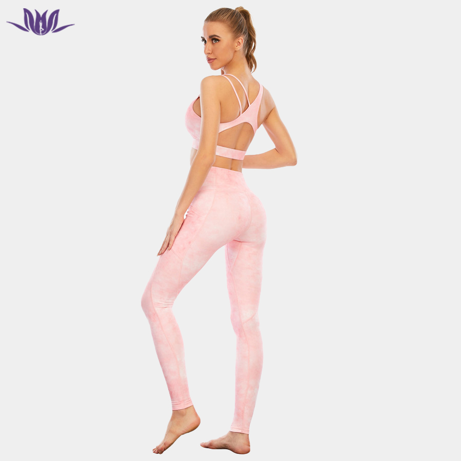 In Bulk Pink Tie Dye Yoga Set