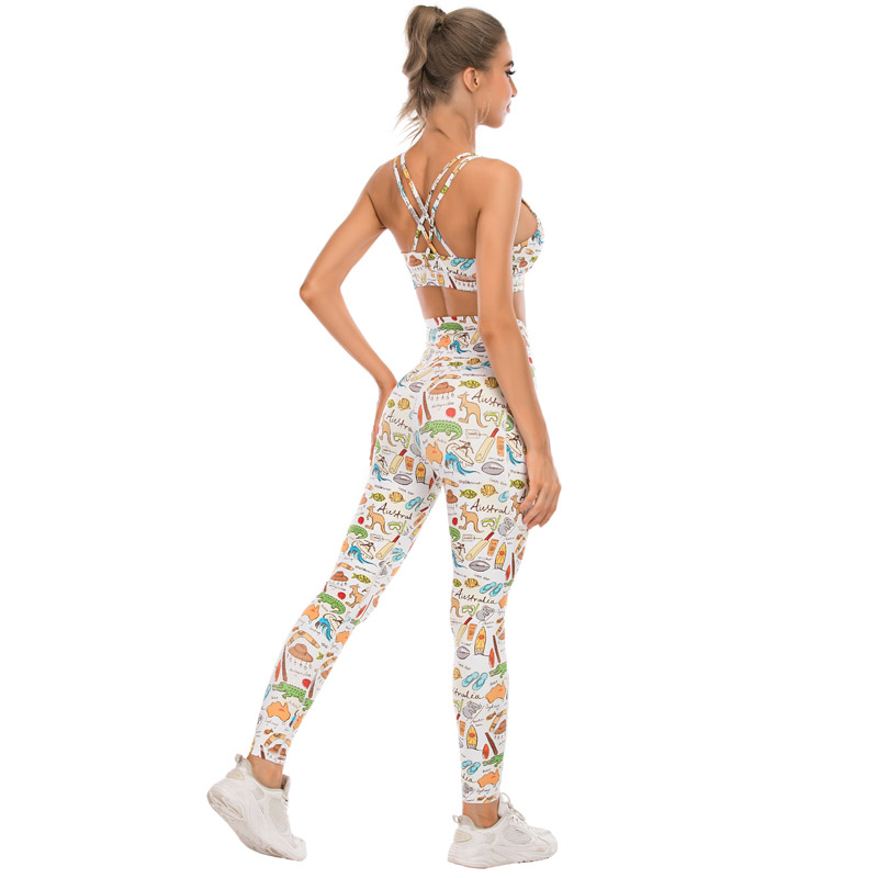 Casual Print Two Piece Fitness Set