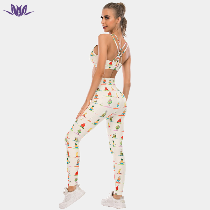 Sportswear Cute Printed Yoga Set