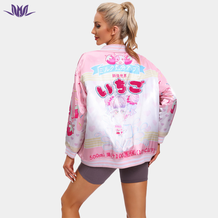 Chenille Embroidery Women Baseball Jacket