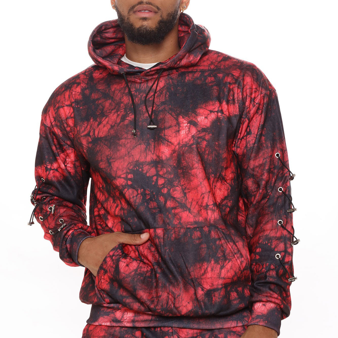 Men Hooded Tie-Dye Sweatshirt