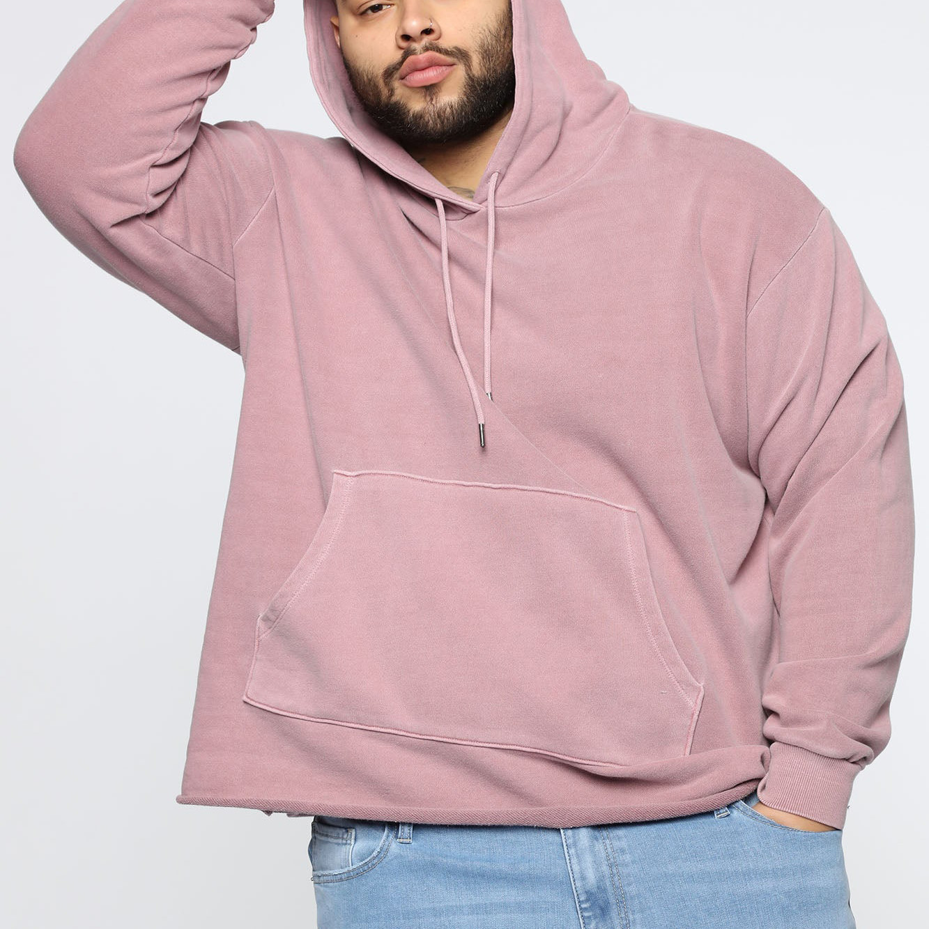 Plus Size Men'S Pink Hoodie