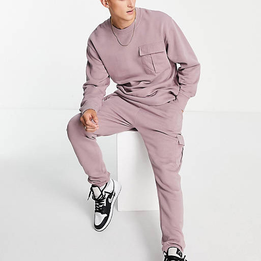 Crew Neck Sweatshirt Tracksuit Set Men