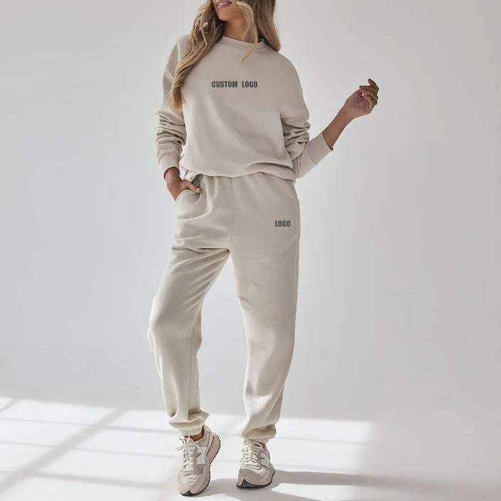 Custom Logo Sweatshirt Sweatpants Sets