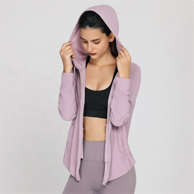 Track Running Yoga Jackets with Zip Pockets