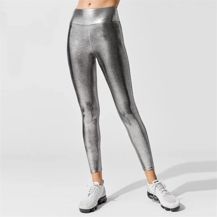 Metallic Sports Leggings for Women Athletic