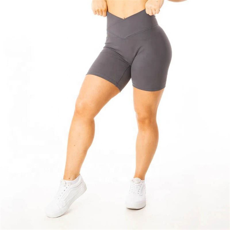 Women V Cut Waist Yoga Biker Shorts