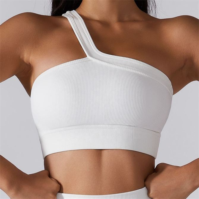 One Single Shoulder Yoga Sports Bra