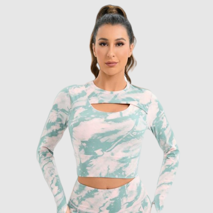 Printing Long Sleeve Yoga Top For Women