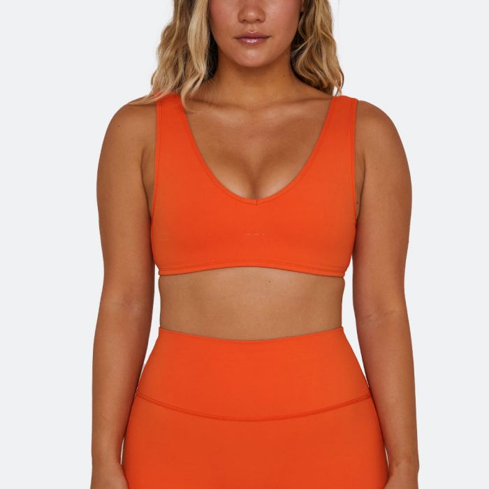 V-neck Solid Sports Bra