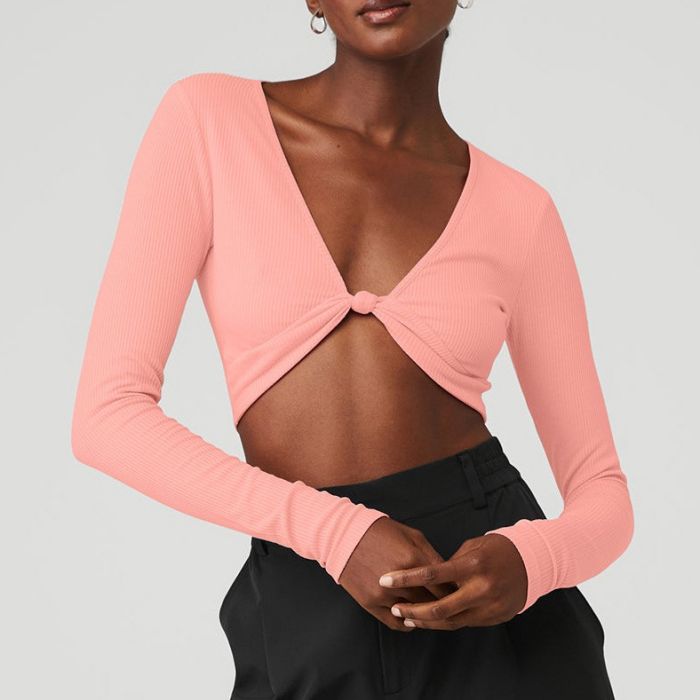 Women Long Sleeve Crop Top