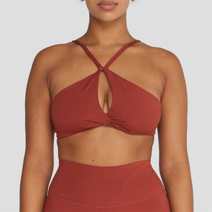 Wholesale Front Twisted Strappy Yoga Bra