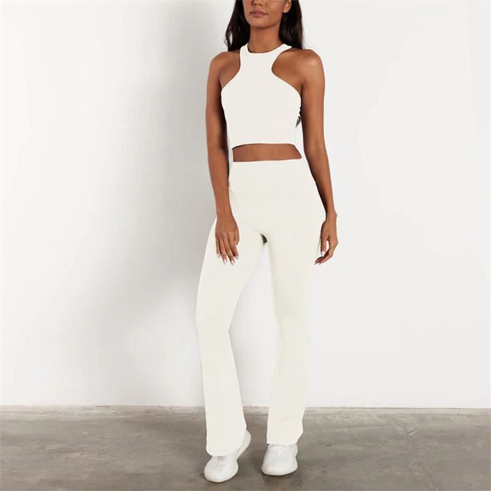 Crew-neck High Waisted Athretic Tracksuit