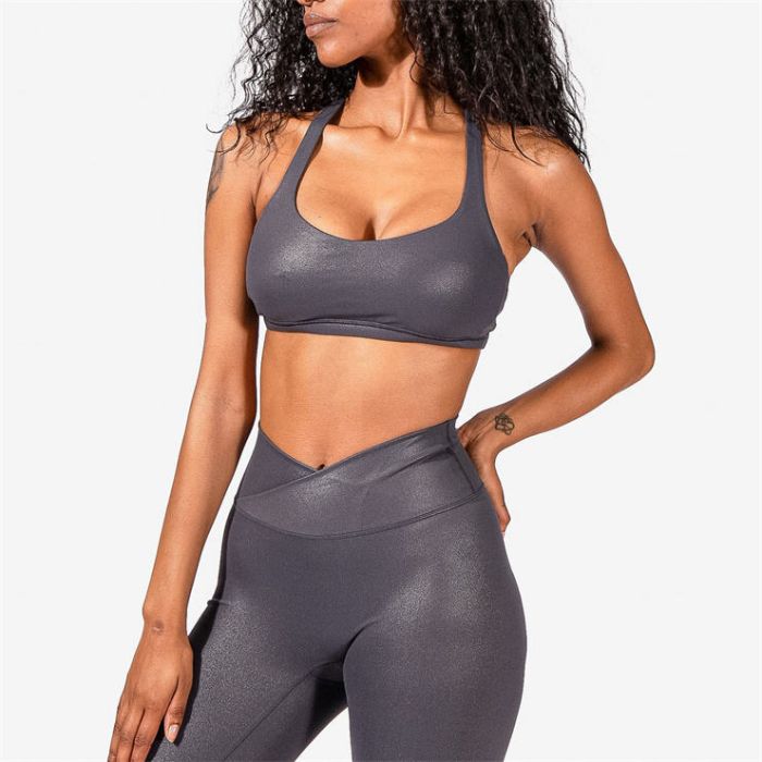 Wholesale Strappy Solid Sport Bra Yoga Set