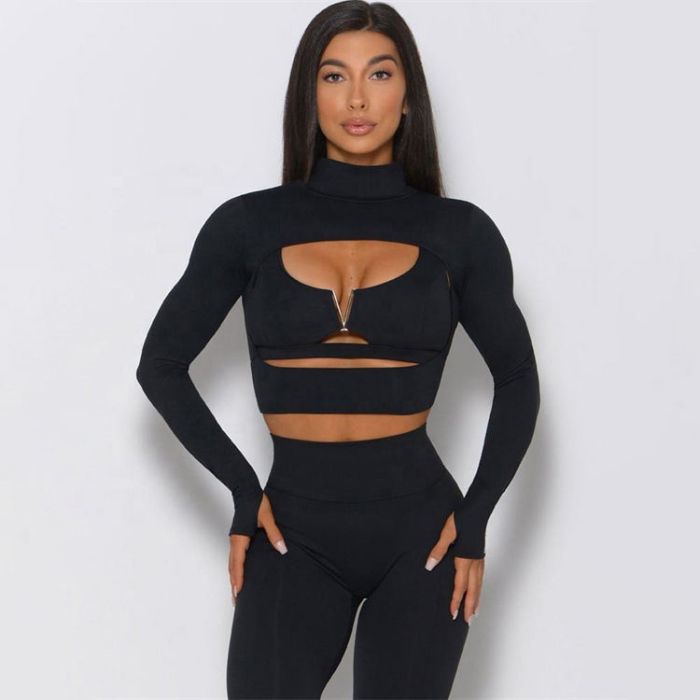 Long Sleeve 3 Piece Yoga Workout Set Women