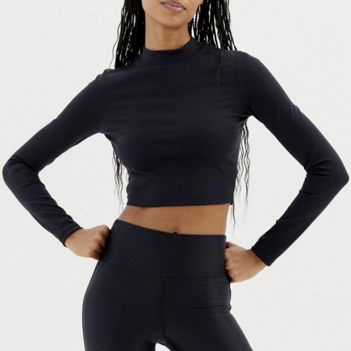 Basic Tight Black Long Sleeve Yoga Top