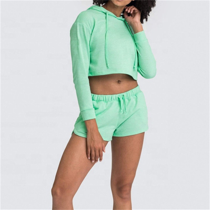 Anti-Bacterial Cropped Hoodies And Running Shorts